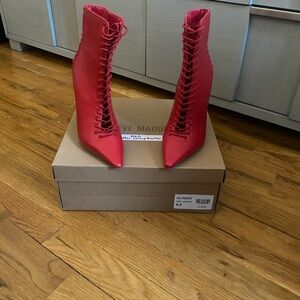 Steve Madden Bold Red Heeled Boots 6.5